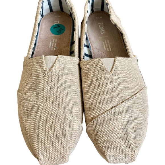 Toms Shoes - Toms Otholite Women’s Classic Natural Heritage Canvas Slip On Loafer Shoe 7.5
